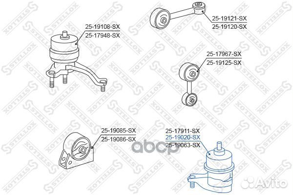 2519020SX опора двигателя Toyota Camry 0106 25