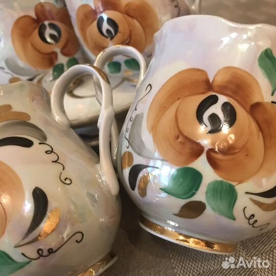 Кофейный, фарфоровый сервиз СССР