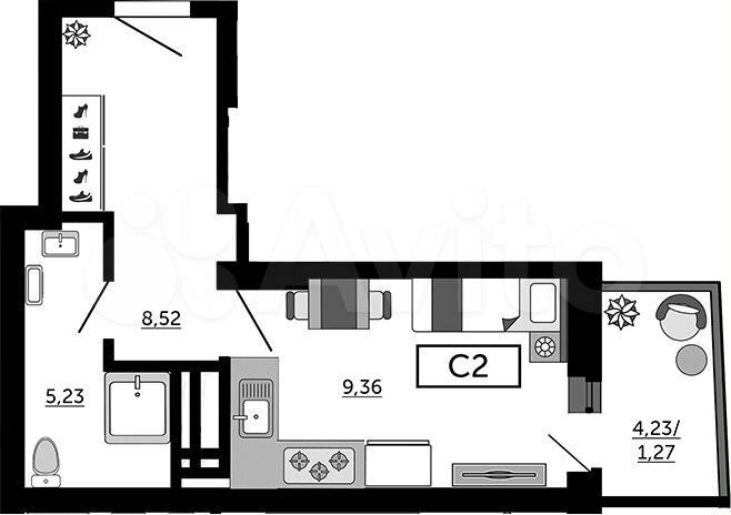Квартира-студия, 27 м², 7/32 эт.