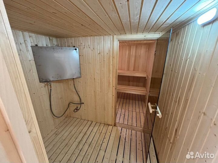Готовая баня с печью и баком. С установкой