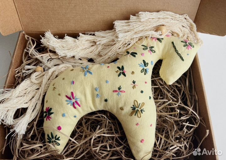 Текстильная игрушка Лошадка Подарок Вышивка