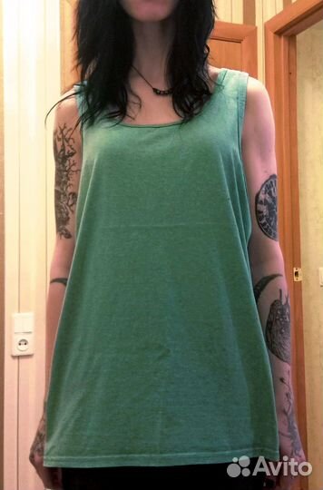 Майка бирюзовая/зелёная мужская Fruit Loom, М