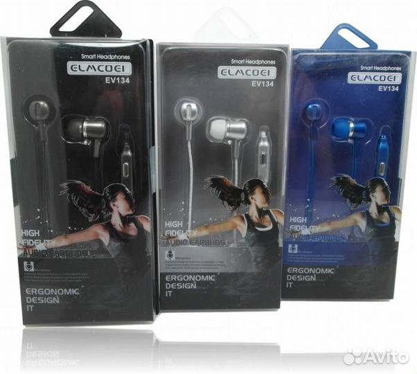 Наушники EV134 с микрофоном, Серебро