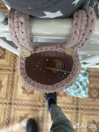 Корзина на кроватки, из пряжи