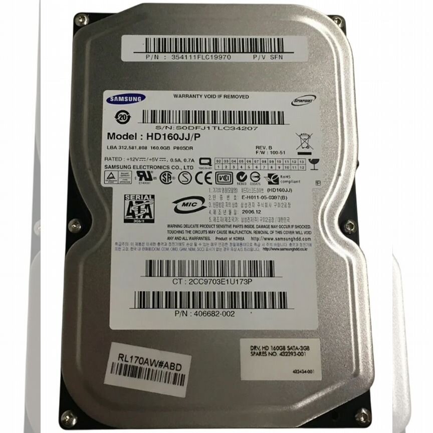 [406682-002] Жесткий Диск Hp 160gb Sata2 3,5" Hdd 406682-002