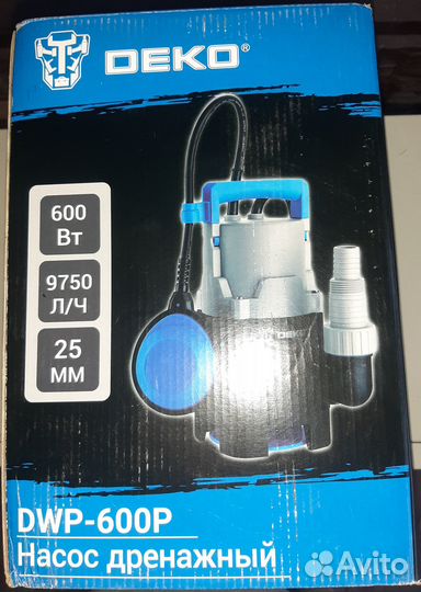 Насос дренажный Deko DWP-600P, поплавок, 220В, 600