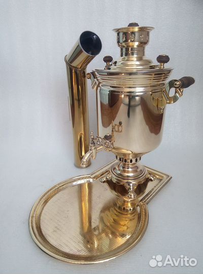 Самовар СССР угольный жаровой с подносом