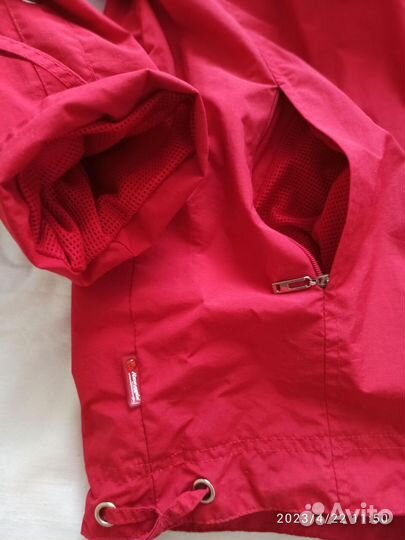 Куртка ветровка подростк 44 красная с капюшоном