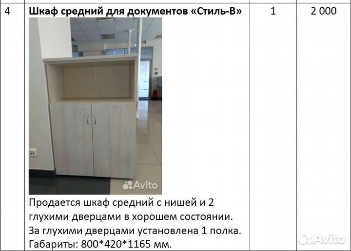 Мебель для офиса бу