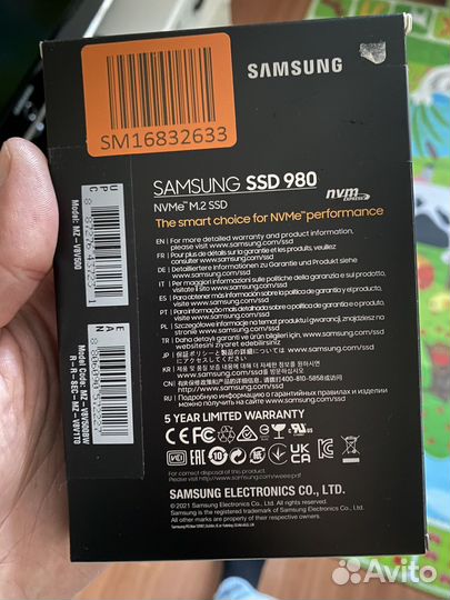 SSD samsung 980 500gb новый