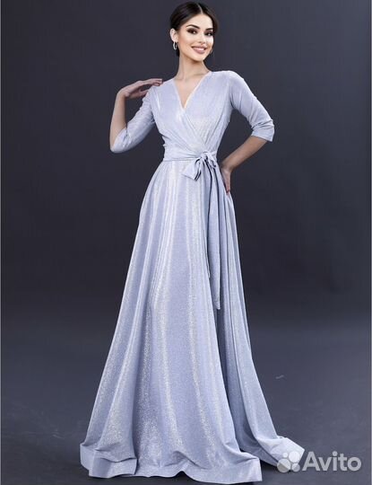 Блестящее платье в пол