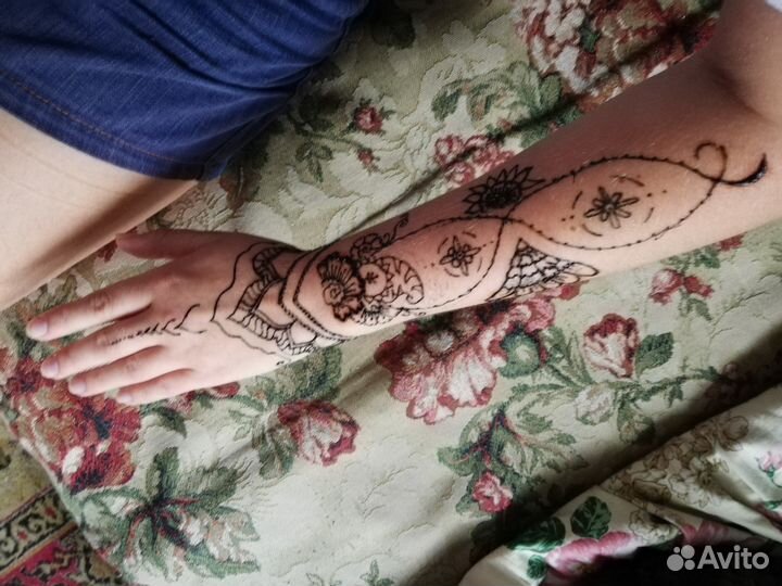 Временная тату хна, мехенди любой сложности