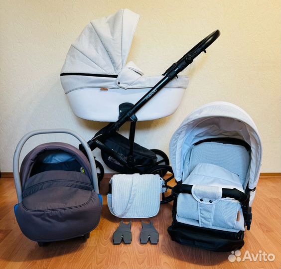 Коляска 3 в 1 pituso confort гелевые колеса