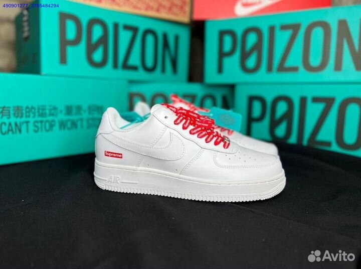 Nike Air Force 1 Supreme (white) Оригинал Poizon