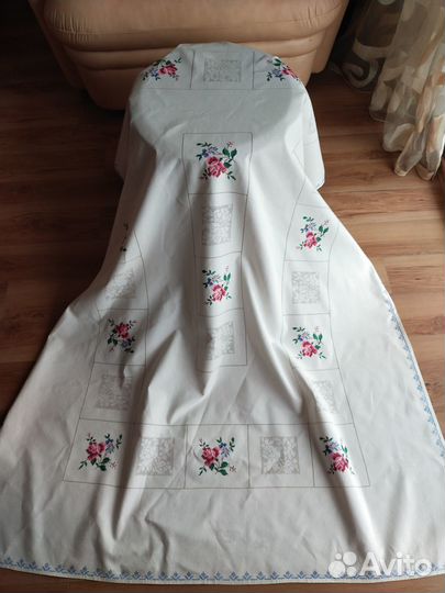 Скатерть вышивка немецкая роза