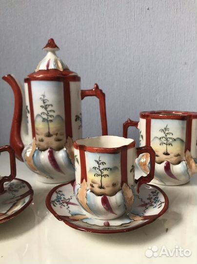 Старинный кофейный сервиз Городница редкий