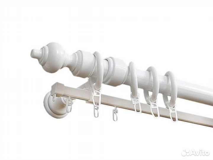 Карниз 4м для штор двухрядный круглый