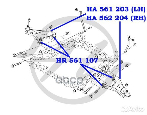 Рычаг передней подвески нижний левый Duster HA5