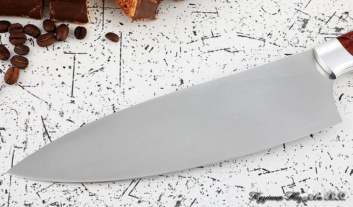 Поварской нож № 13 сталь 95Х18 акрил красный