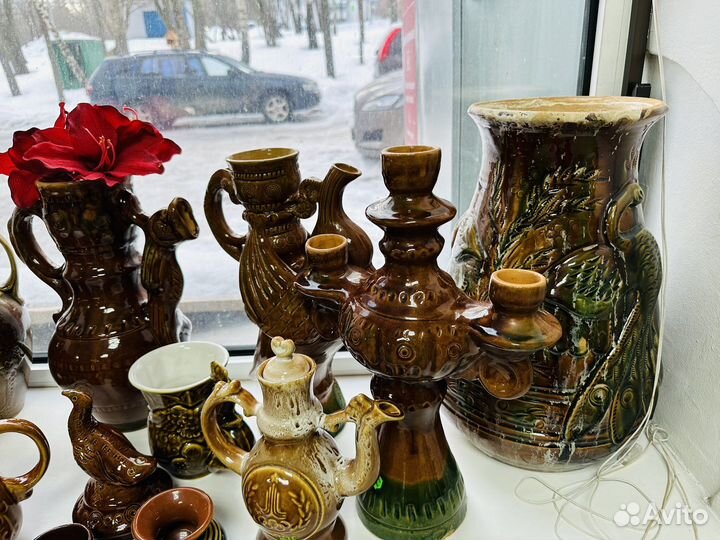 Керамические подсвечники, кувшины