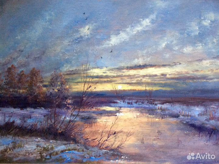 Картина маслом Весенний перезвон, пейзаж