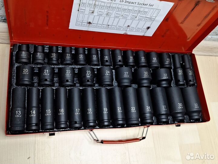 Набор ударных головок 1/2