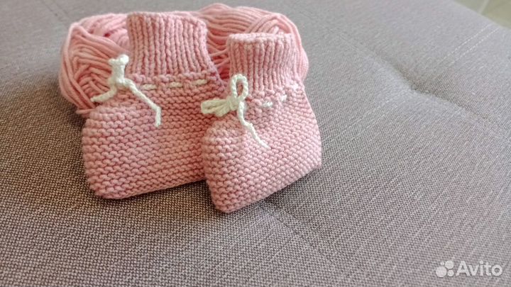 Пинетки вязаные для новорожденных