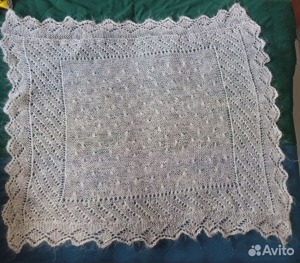 Платок козий пух светлый беж №5