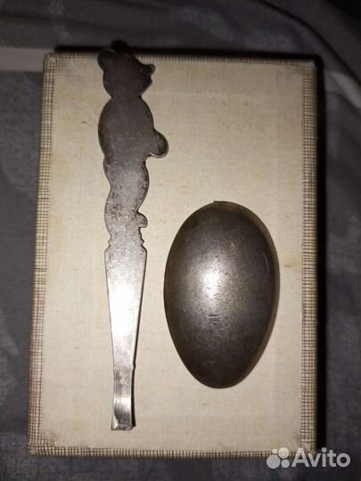 Серебряная чайная ложка. Медведь СССР