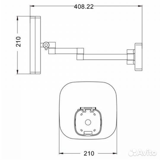 Зеркало настенное c увеличением 5х java S-M332 хр