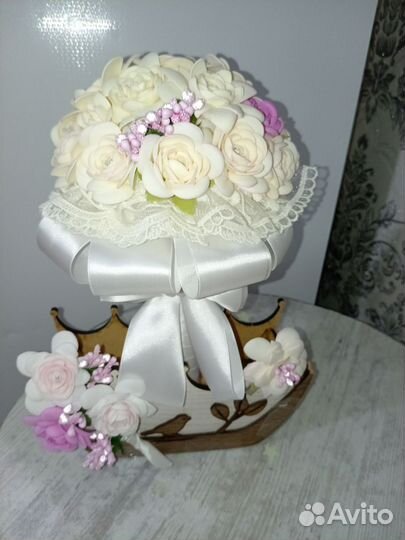 Букет дублер для невесты, бутаньерка, заколка