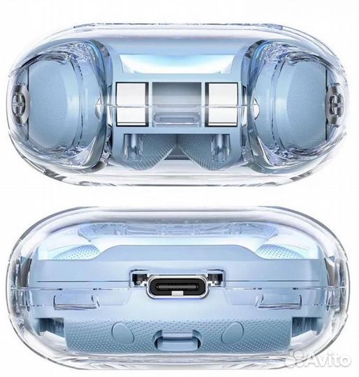 Беспроводные наушники acefast T8 голубой Crystal
