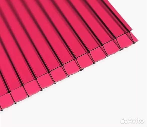 Сотовый поликарбонат 6 мм. гранат