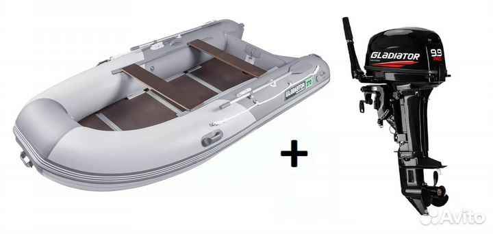 Мотор Gladiator 9.9 PRO + Лодка Gladiator B370