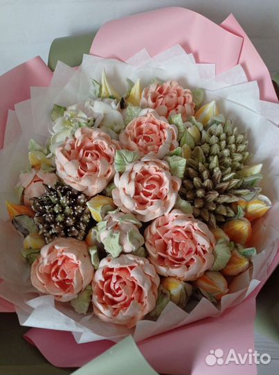 Букеты цветов из яблочного зефира ручной работы