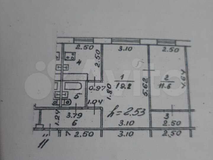 2-к. квартира, 46,4 м², 3/5 эт.