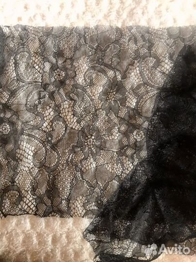 Кружево чёрное гипюр стрейч (ткань)