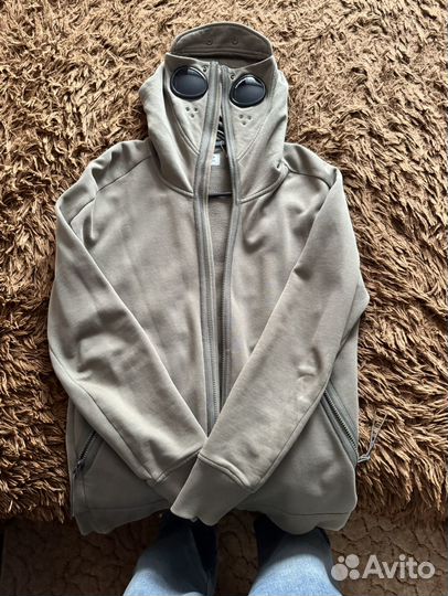 Diagonal Raised Fleece Zipped Goggle Hoodie