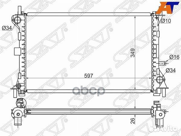 Радиатор Ford Focus 98-04 SG-FD0001-R Sat