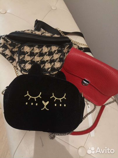 Сумки натуральная кожа, велюр, ткань