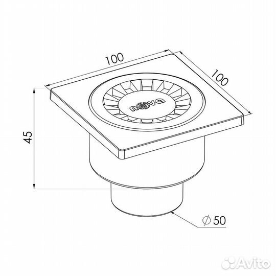 Душевой трап Nova NV5060, белый