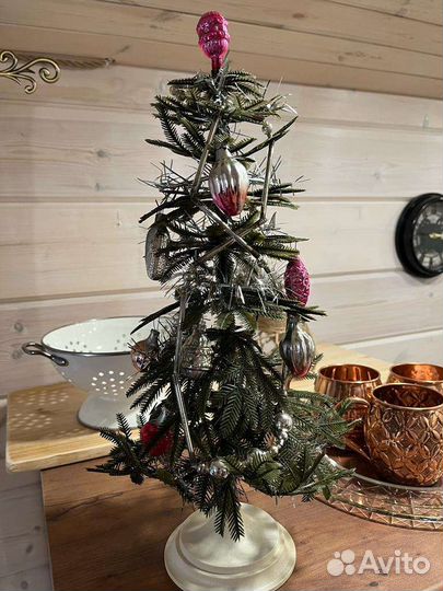 Ёлочка со стеклянными игрушками СССР