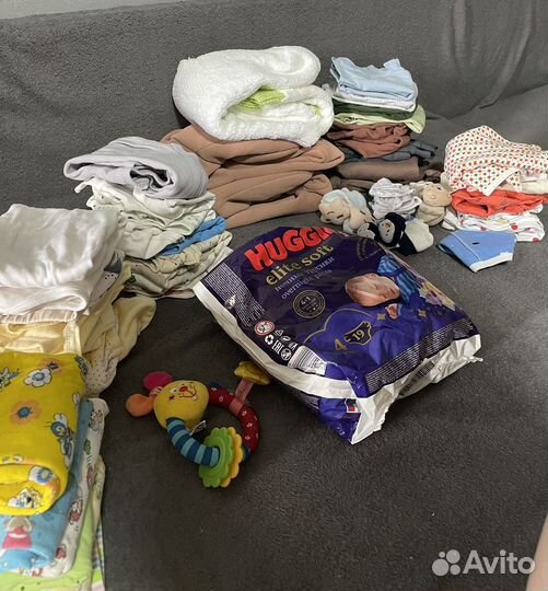 Большой пакет с детскими вещами