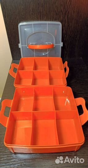 Органайзер/бокс для мелочей, двухъярусный 15х15х9