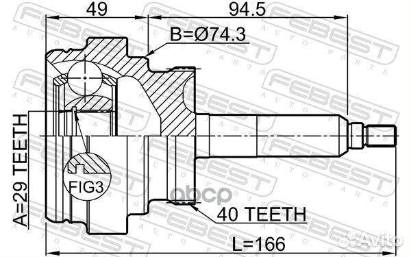 Шрус нар ssang yong actyon sports 06-09 febest