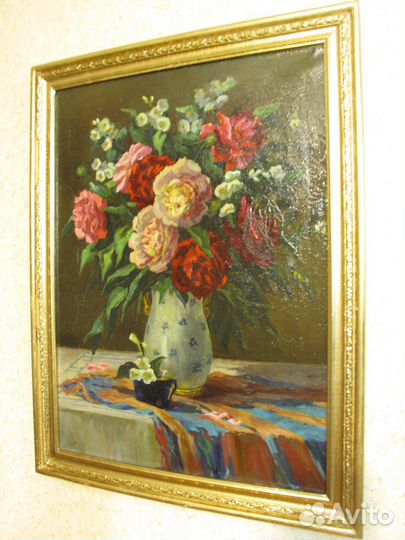 Kаpтинa X/м «Пионы и жaсмин». Супонин П.М., 1950г