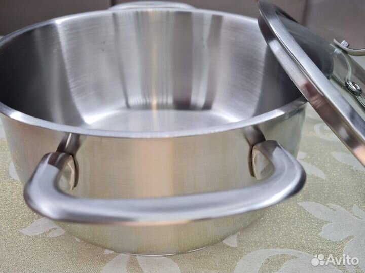 Кастрюли нержав. сталь 5,4; 7,3 л Индукция