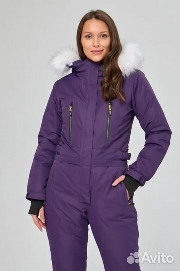 Зимний комбинезон женский -30 48 размер фиолетовый
