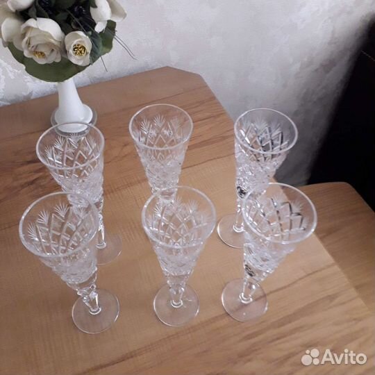 Хрустальные фужеры 6шт