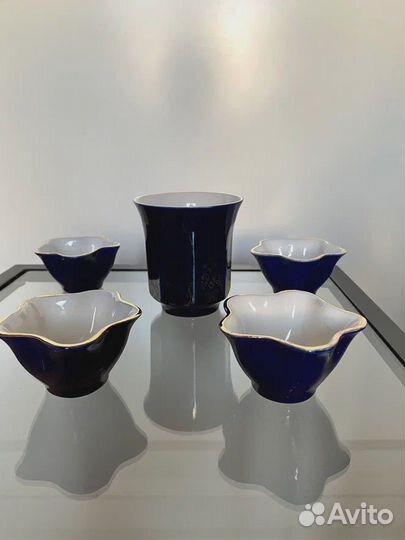 Фарфор кобальт Возрождение СССР винтаж